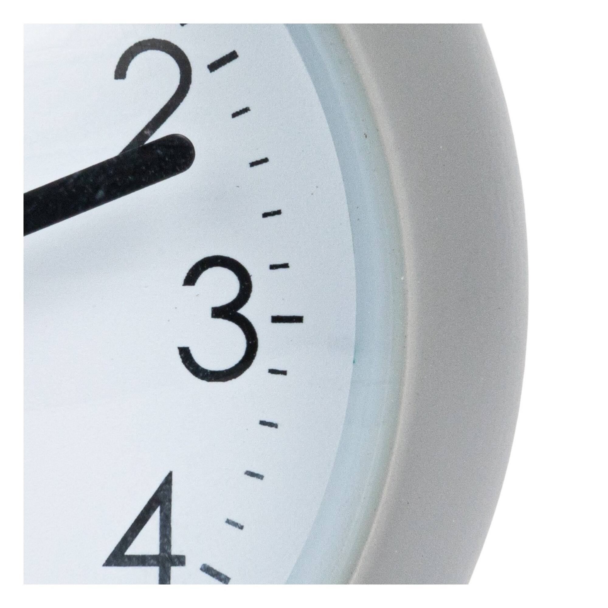 Hello Honey® 5" White Round Metal Table Clock with Alarm